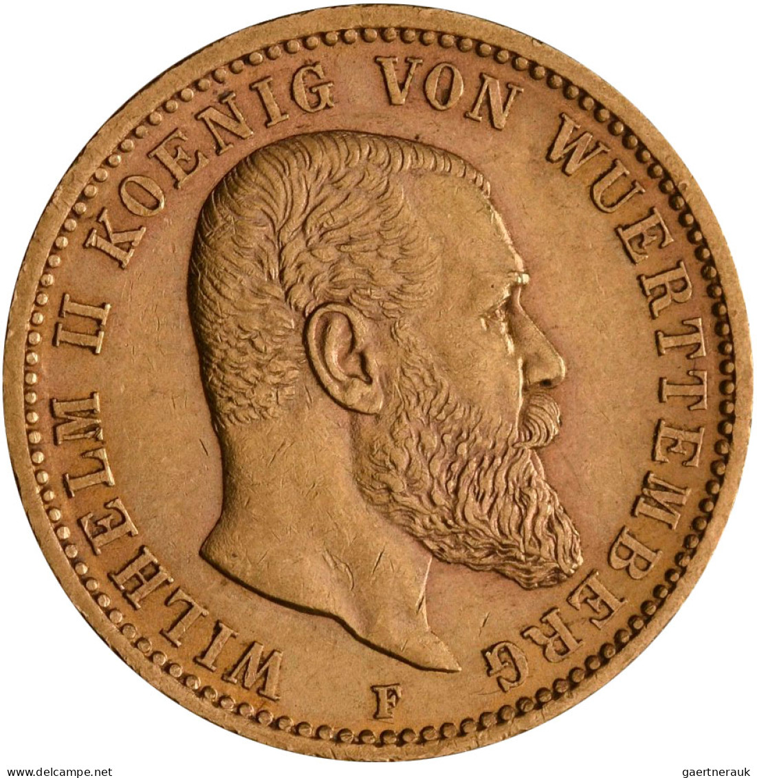 Württemberg - Anlagegold: Wilhelm II. 1891-1918: 20 Mark 1900, Jaeger 296. 7,95 - 5, 10 & 20 Mark Goud