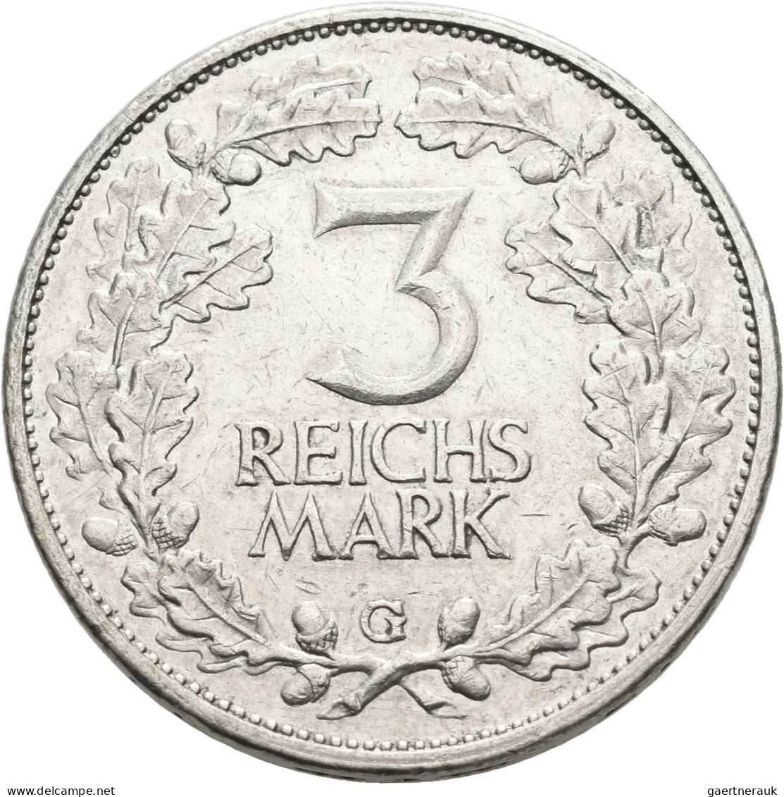 Weimarer Republik: 3 Reichsmark 1925 G, 1000 Jahrfeier Rheinlande, Jaeger 321. K - Other & Unclassified