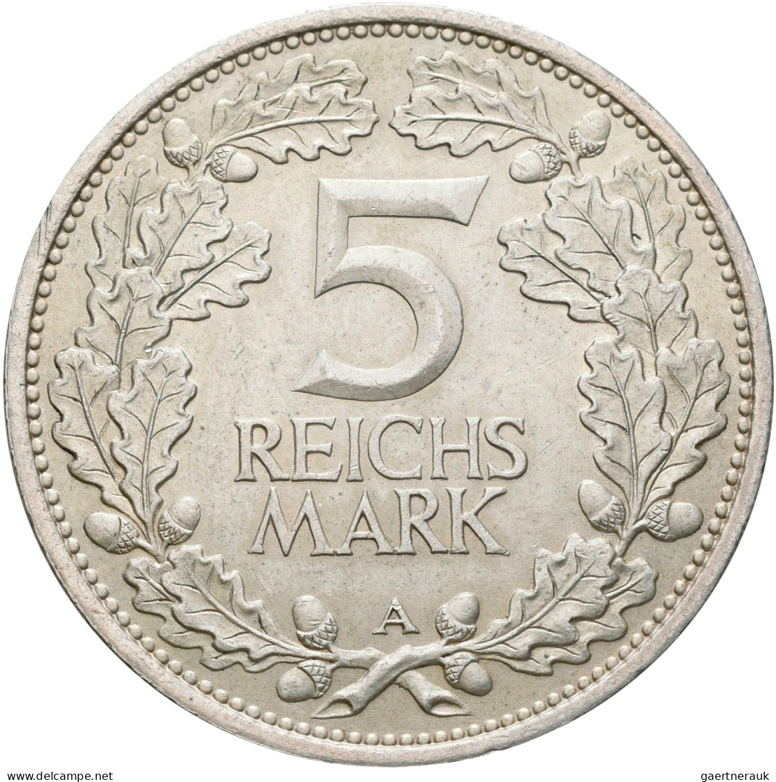 Weimarer Republik: 5 + 3 Reichsmark 1925 A, Rheinlande, Jaeger 322 Und 321. Um V - Other & Unclassified