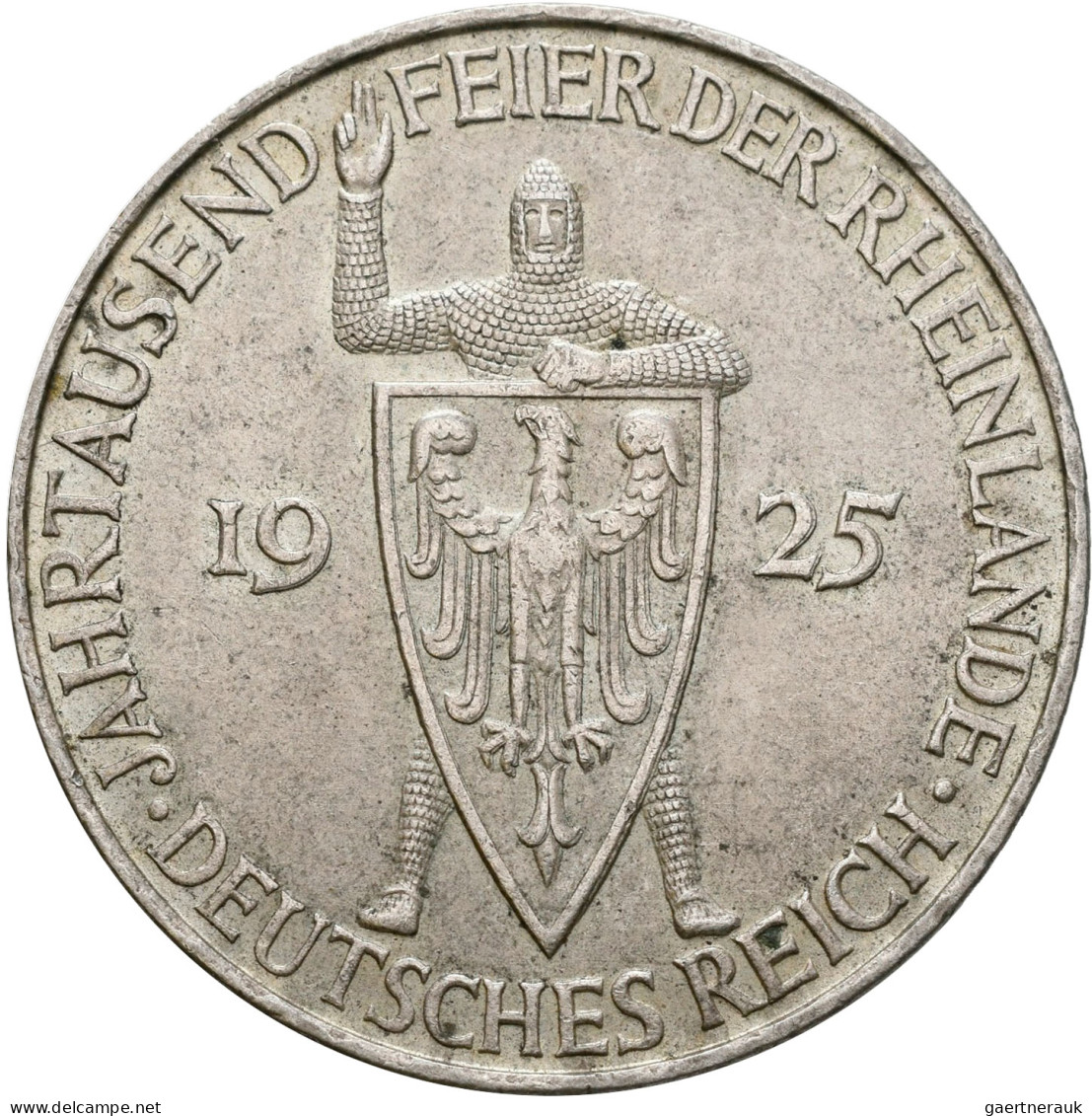 Weimarer Republik: 5 + 3 Reichsmark 1925 D, Rheinlande, Jaeger 322 Und 321. Sehr - Altri & Non Classificati