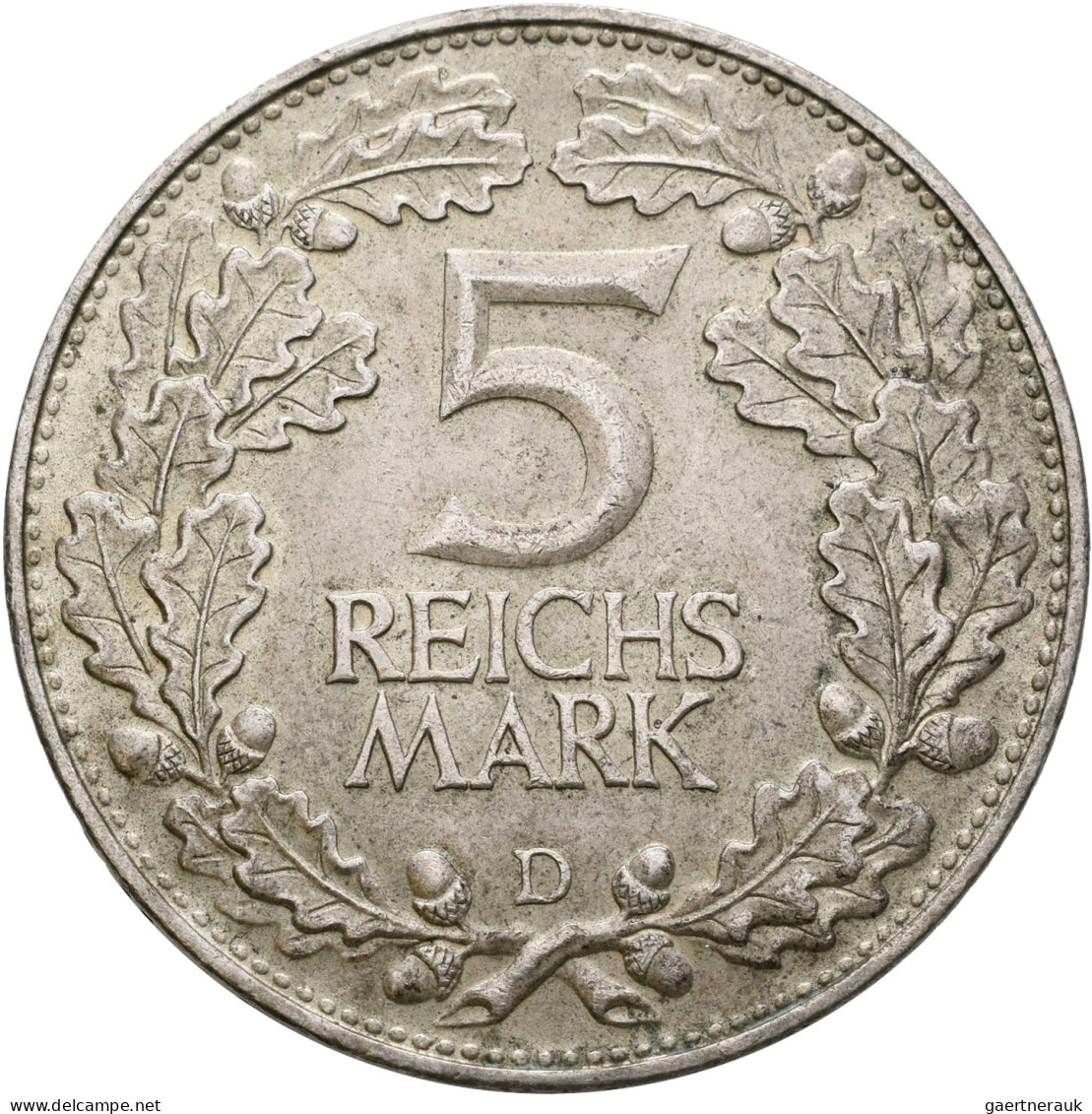 Weimarer Republik: 5 + 3 Reichsmark 1925 D, Rheinlande, Jaeger 322 Und 321. Sehr - Other & Unclassified