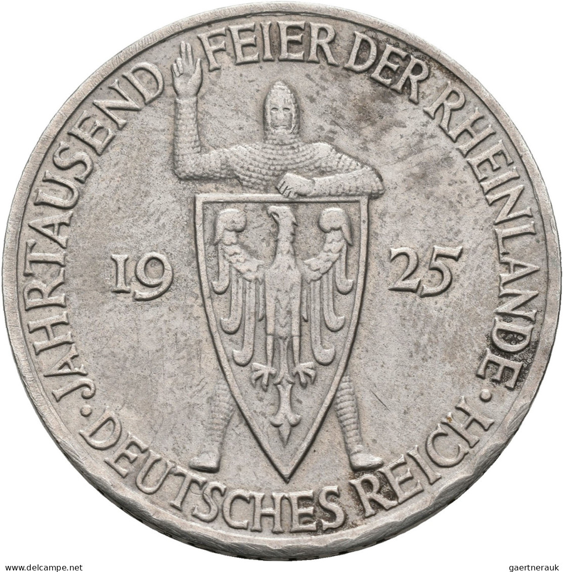 Weimarer Republik: 5 Reichsmark 1925 A Und 3 Reichsmark 1925 E, Rheinlande, Jaeg - Other & Unclassified