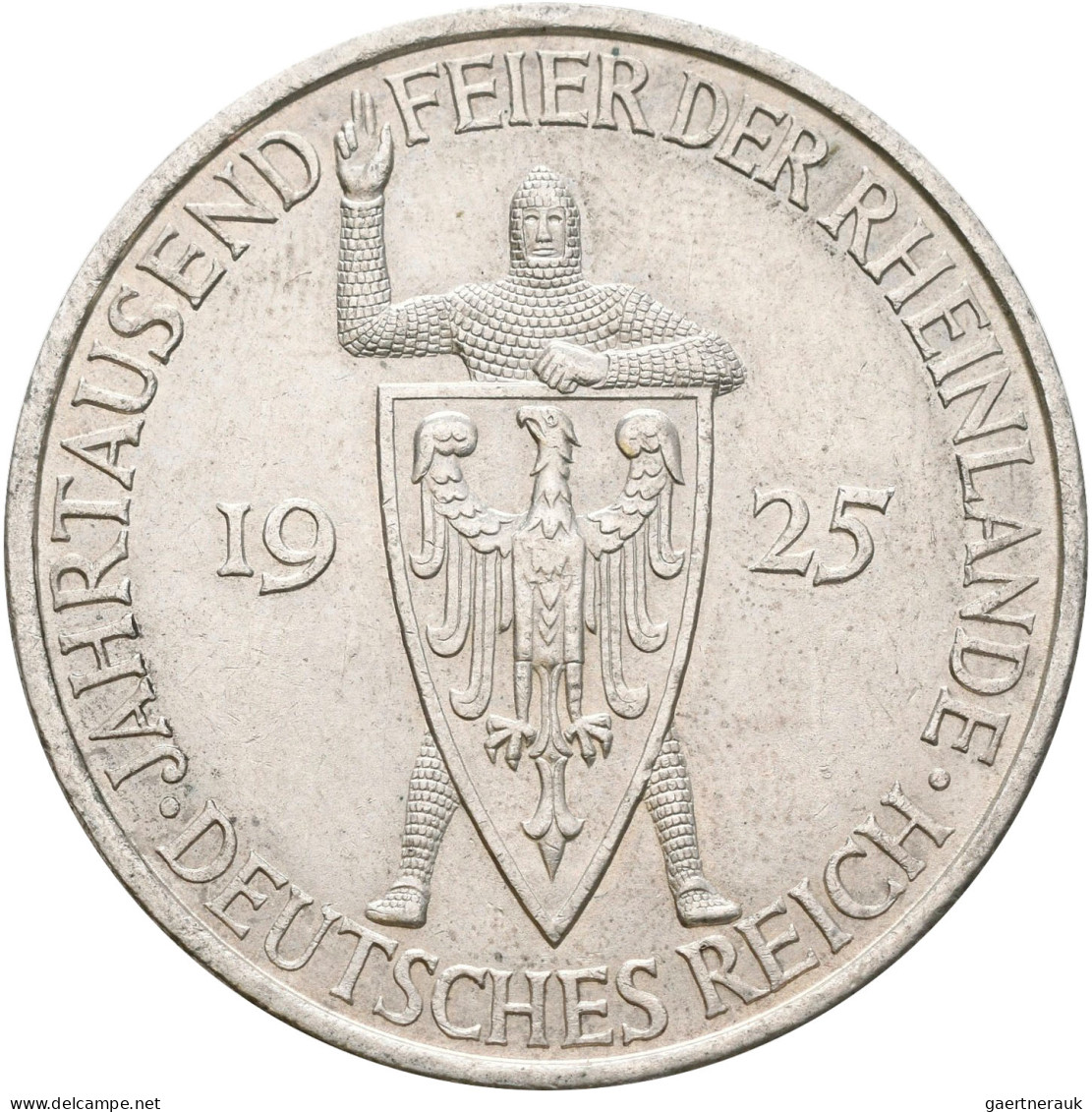 Weimarer Republik: 5 Reichsmark 1925 A, Rheinlande, Jaeger 322. Kleine Kratzer, - Other & Unclassified