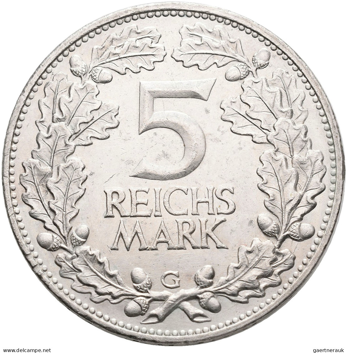 Weimarer Republik: 5 Reichsmark 1925 G, Rheinlande, Jaeger 322. Kleine Kratzer, - Andere & Zonder Classificatie