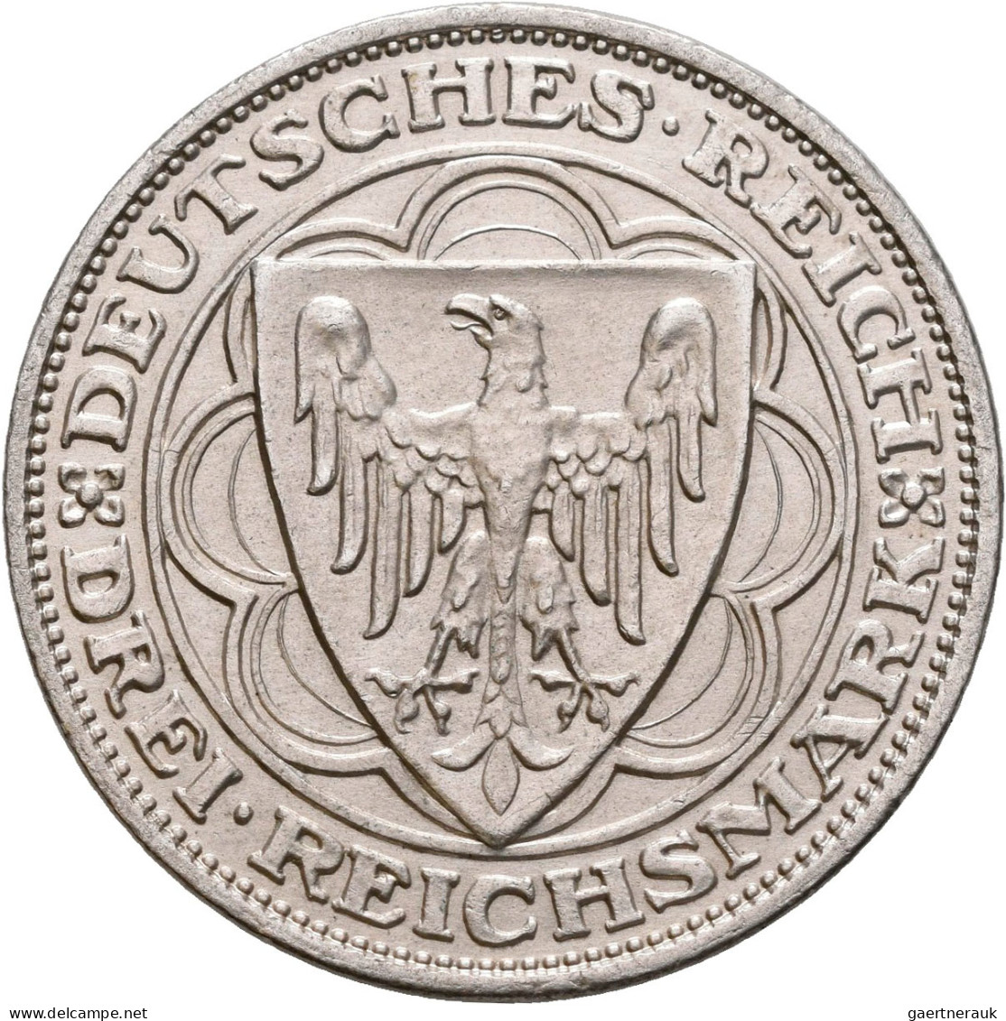 Weimarer Republik: 3 Reichsmark 1927 A, Bremerhaven, Jaeger 325, Vorzüglich. - Andere & Zonder Classificatie