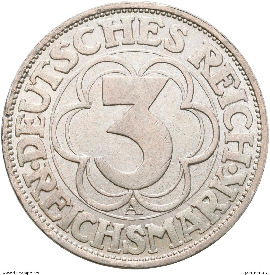 Weimarer Republik: 3 Reichsmark 1927 A, Nordhausen, Jaeger 327, Vorzüglich. - Other & Unclassified