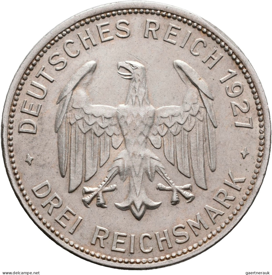 Weimarer Republik: 3 Reichsmark 1927 F, Universität Tübingen / Eberhard Im Bart, - Autres & Non Classés