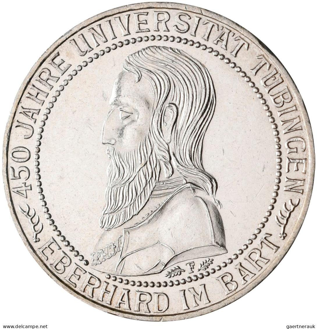 Weimarer Republik: 3 Reichsmark 1927 F, Universität Tübingen / Eberhard Im Bart, - Autres & Non Classés