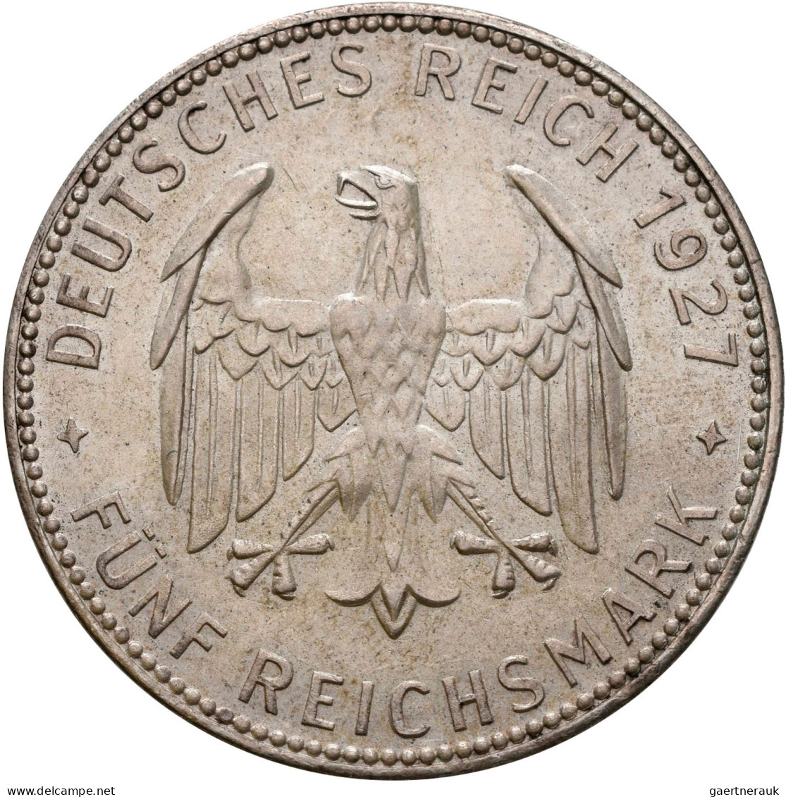 Weimarer Republik: 5 Reichsmark 1927 F, Universität Tübingen / Eberhard Im Bart, - Autres & Non Classés