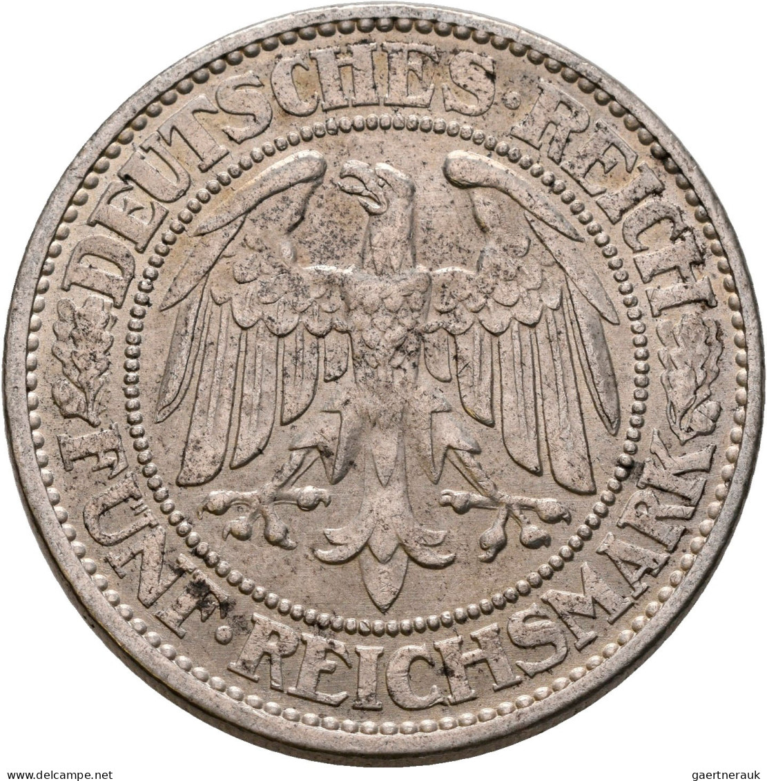 Weimarer Republik: 5 Reichsmark 1932 A, Eichbaum, Jaeger 331. Sehr Schön+. - Other & Unclassified
