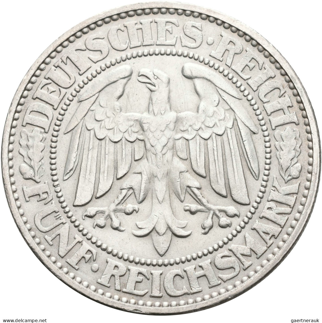Weimarer Republik: 5 Reichsmark 1932 J, Eichbaum, Jaeger 331. Sehr Schön - Vorzü - Autres & Non Classés