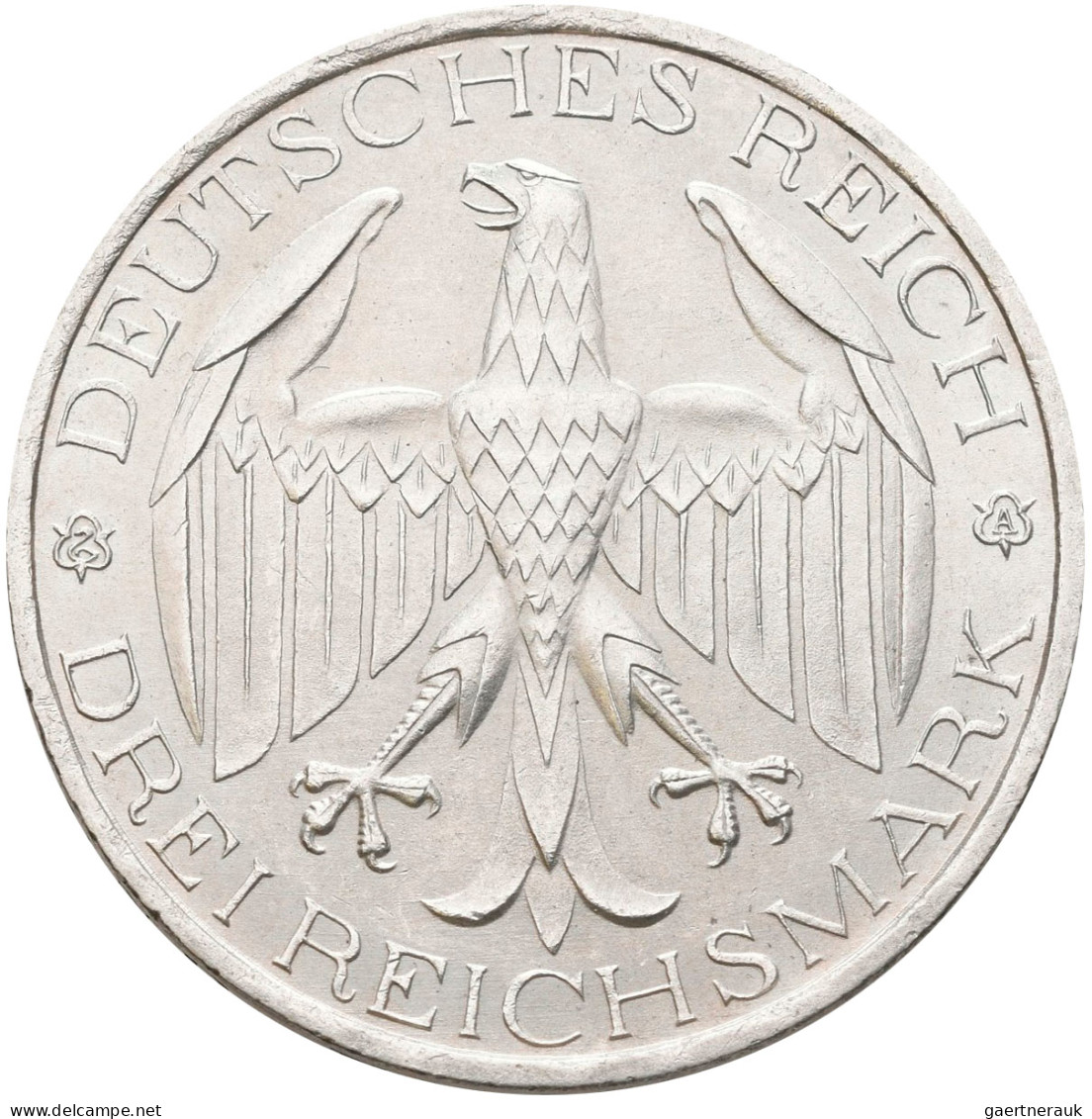 Weimarer Republik: 3 Reichsmark 1929, Waldeck, Jaeger 337, Vorzüglich. - Andere & Zonder Classificatie