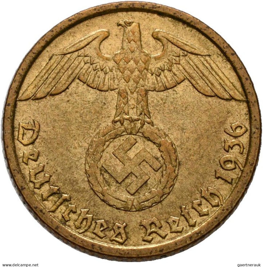 Drittes Reich: 5 Reichspfennig 1936 G, Jaeger 363. Seltener Jahrgang. Prachtexem - Autres & Non Classés