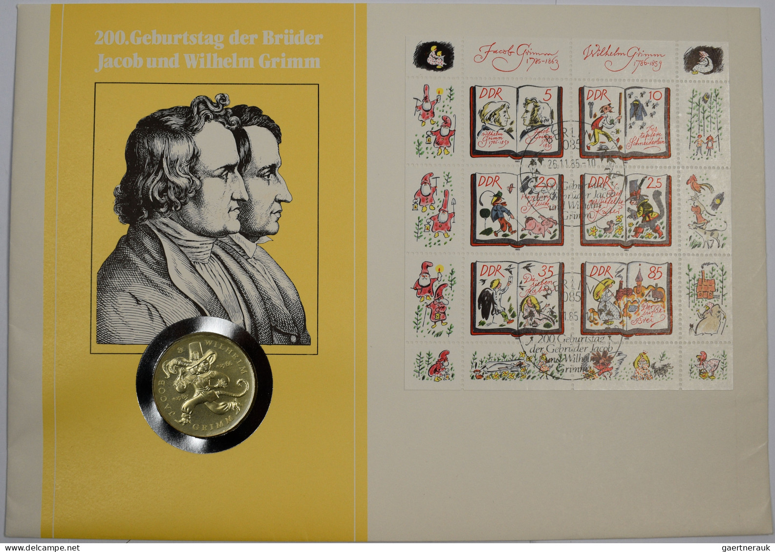 DDR: 20 Mark 1986, Jacob Und Wilhelm Grimm, Jaeger 1607. Als Numisbrief DDR Nr. - Autres & Non Classés