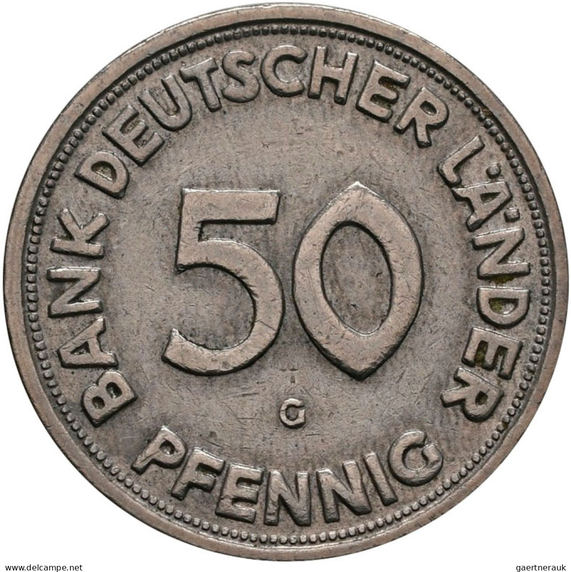 Bundesrepublik Deutschland 1948-2001: 50 Pfennig 1950 G, Bank Deutscher Länder, - Other & Unclassified