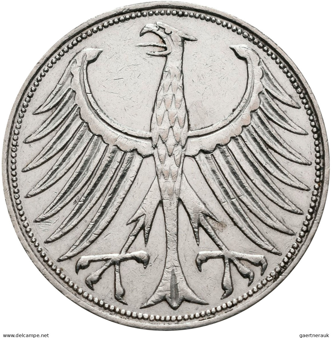 Bundesrepublik Deutschland 1948-2001: 5 DM Kursmünze 1958 J, Nur 60.000 Ex., Jae - Andere & Zonder Classificatie