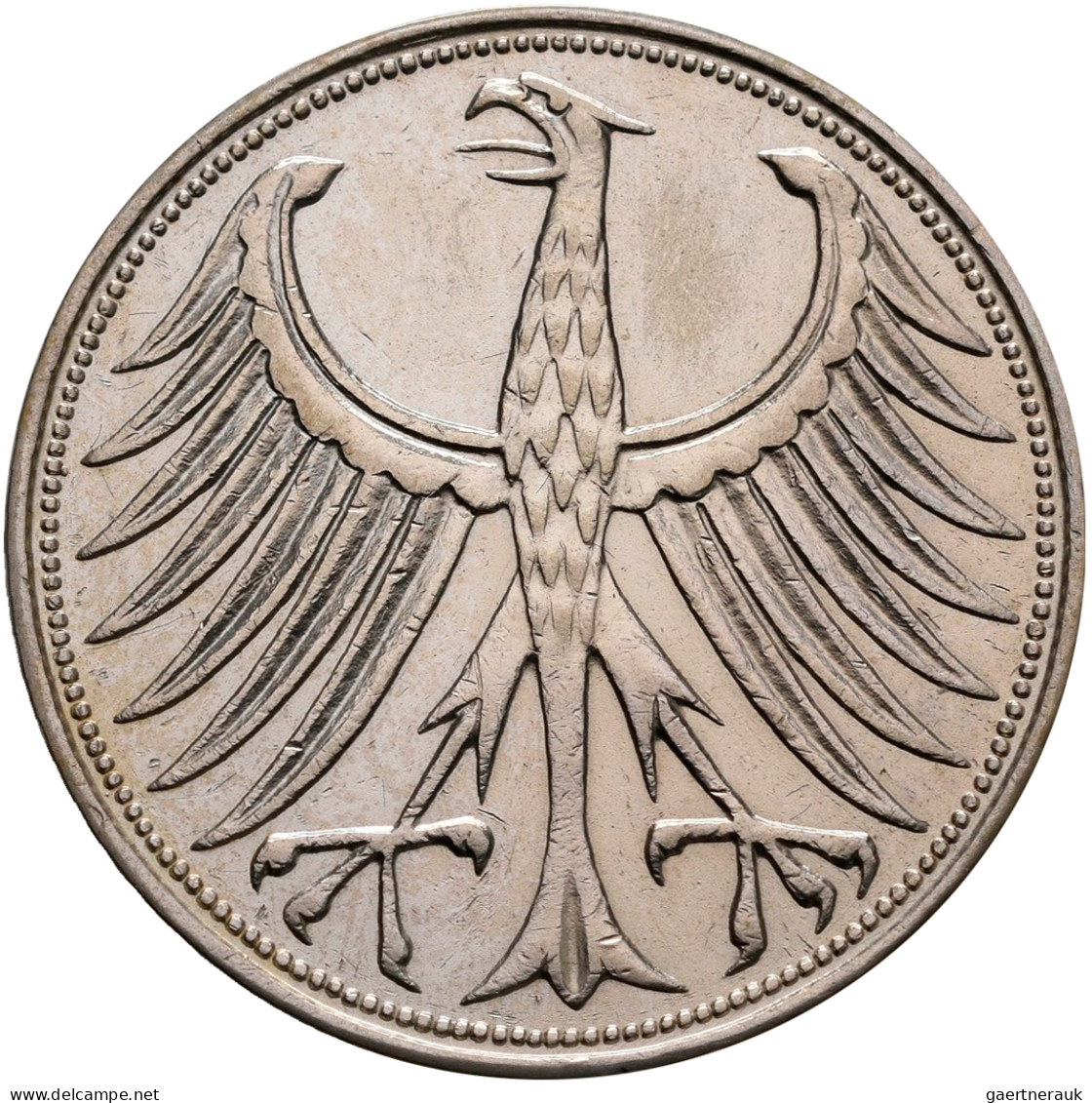 Bundesrepublik Deutschland 1948-2001: 73 X 5 DM Kursmünzen Silberadler (J. 387), - Sonstige & Ohne Zuordnung