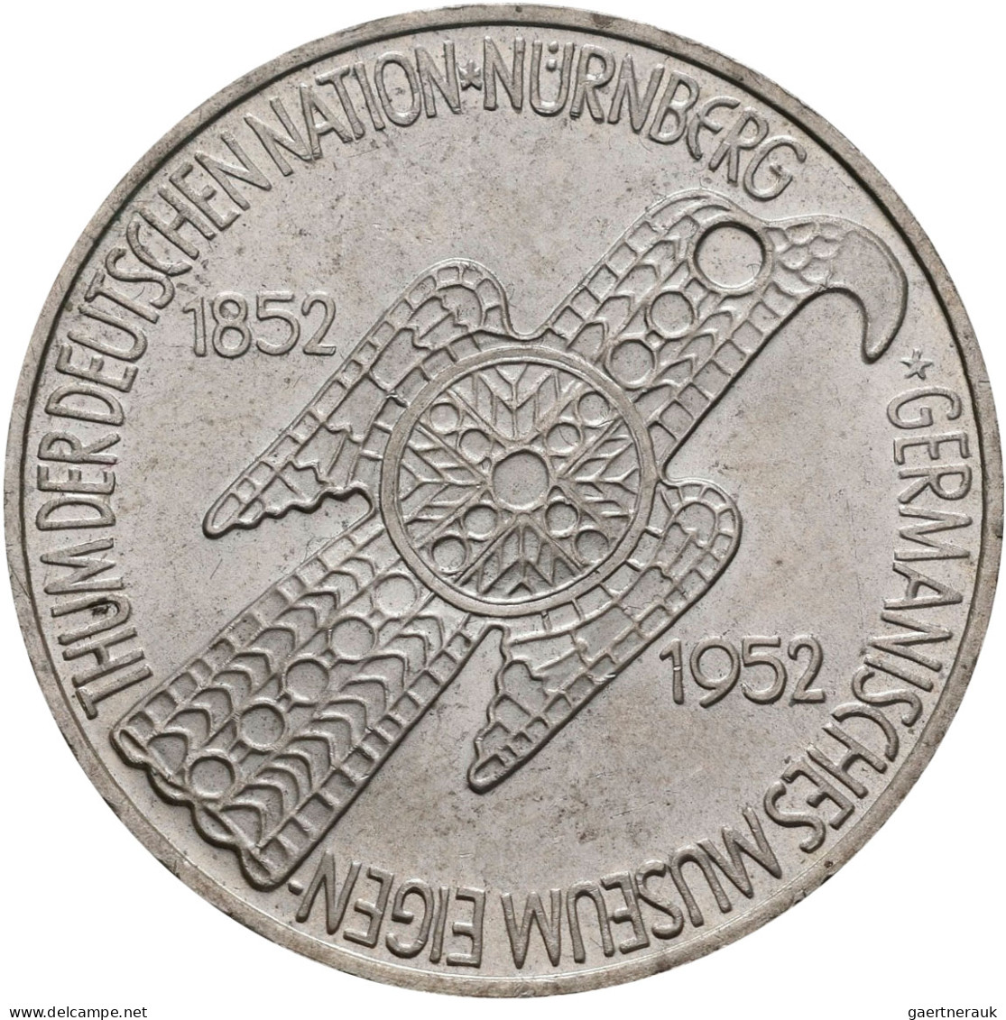 Bundesrepublik Deutschland 1948-2001: 5 DM 1952 D, Germanisches Museum, Jaeger 3 - Altri & Non Classificati