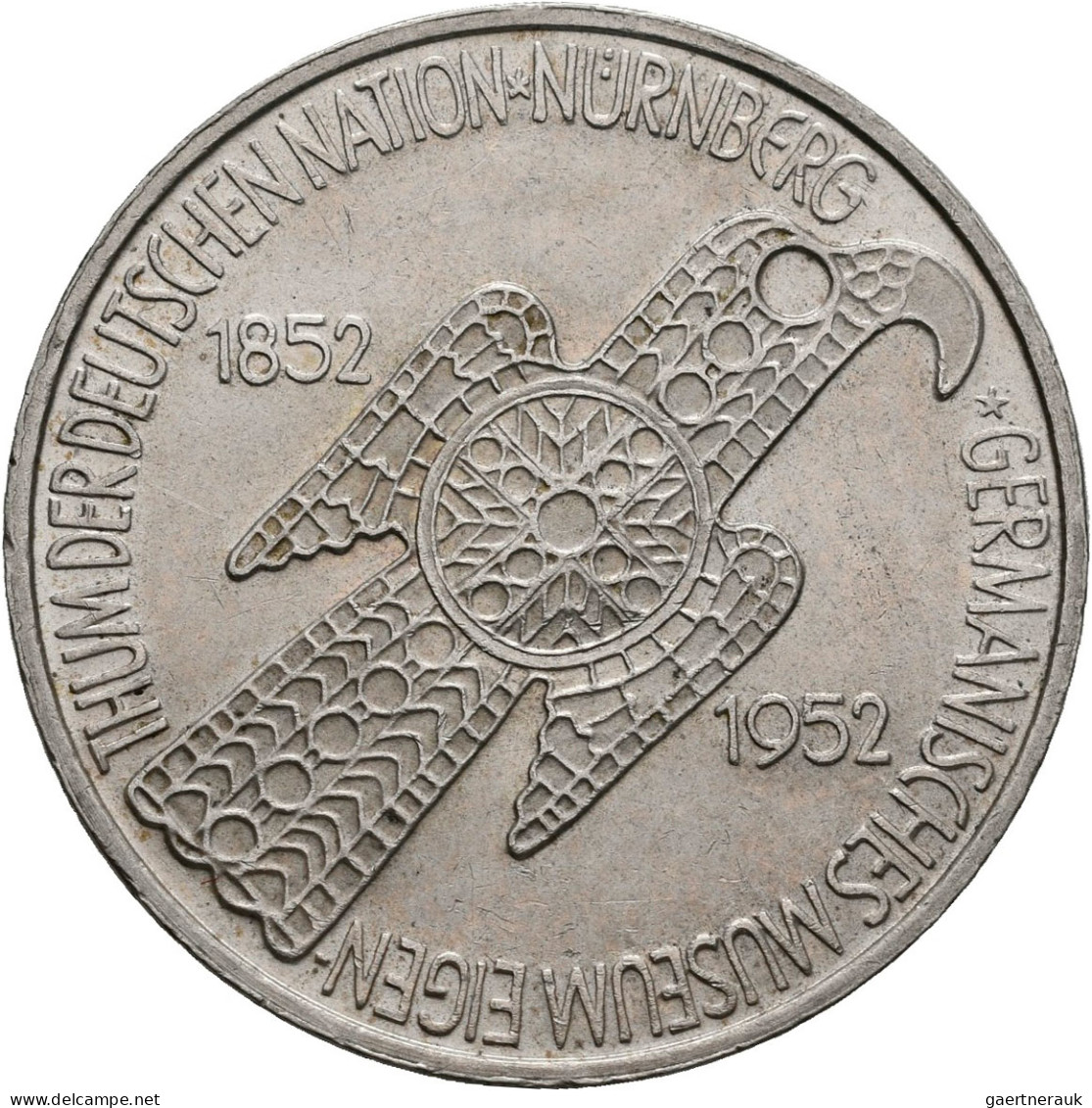 Bundesrepublik Deutschland 1948-2001: 5 DM 1952 D, Germanisches Museum, Jaeger 3 - Altri & Non Classificati