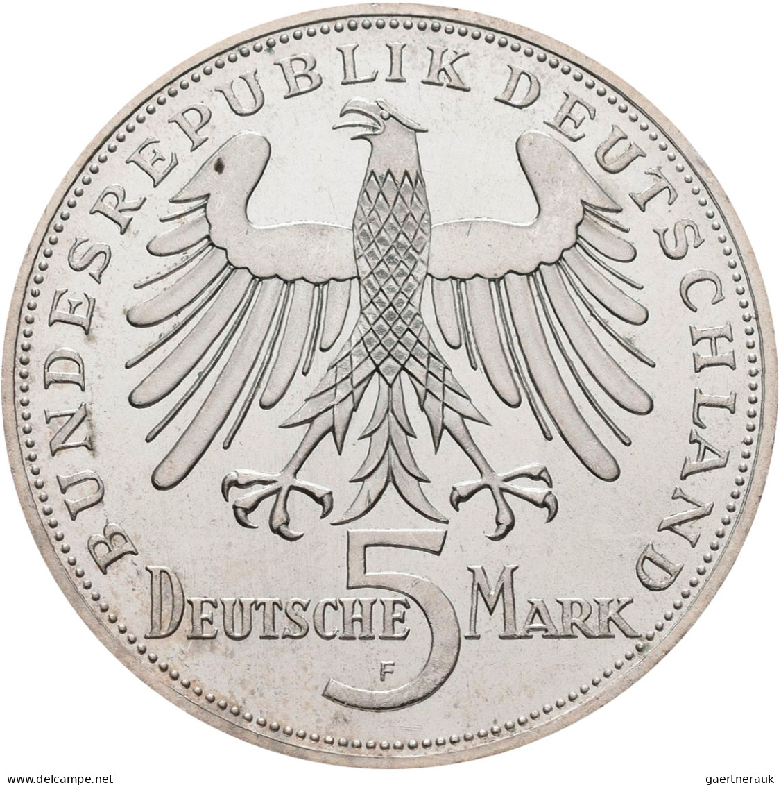 Bundesrepublik Deutschland 1948-2001: 5 DM 1955 F, Friedrich Schiller, Jaeger 38 - Sonstige & Ohne Zuordnung