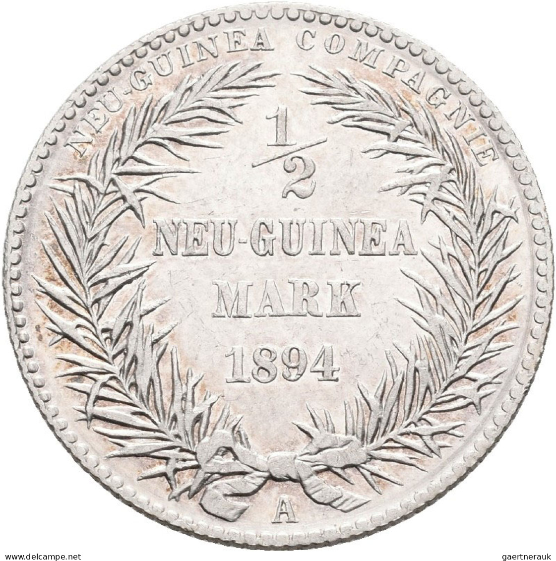 Deutsch-Neuguinea: ½ Neu-Guinea Mark 1894 A, Paradiesvogel, Jaeger N704, Vorzügl - Nouvelle Guinée Allemande