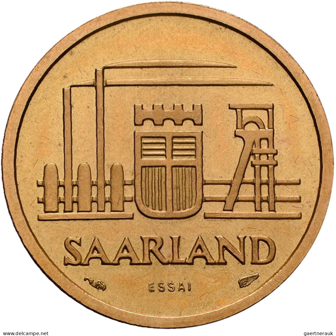 Saarland: Saarlands Münzen 1954 /1955: Schaukasten Mit 9 Münzen. Den Oberen Teil - Saarland