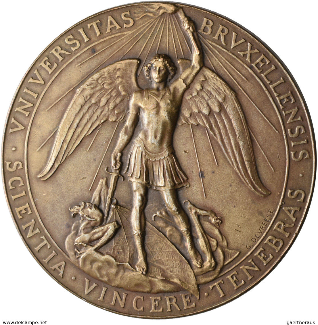 Medaillen Alle Welt: Belgien-Brüssel: Bronzemedaille O.J. (G. Devreese), Univers - Ohne Zuordnung