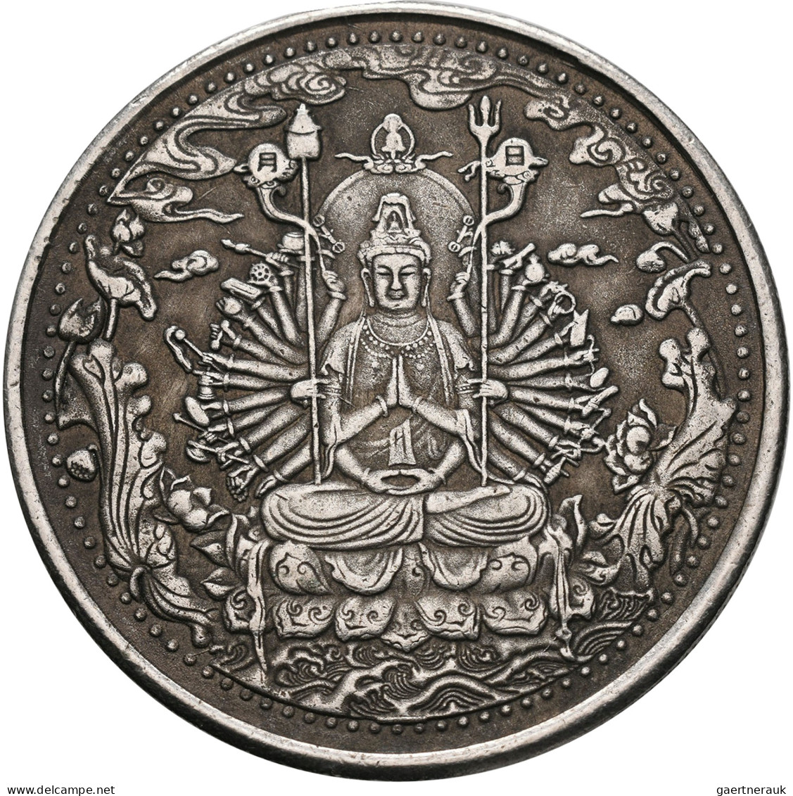 Medaillen Alle Welt: China: Silbermedaille O.J. Mit Darstellung Von Buddha; 44,9 - Ohne Zuordnung