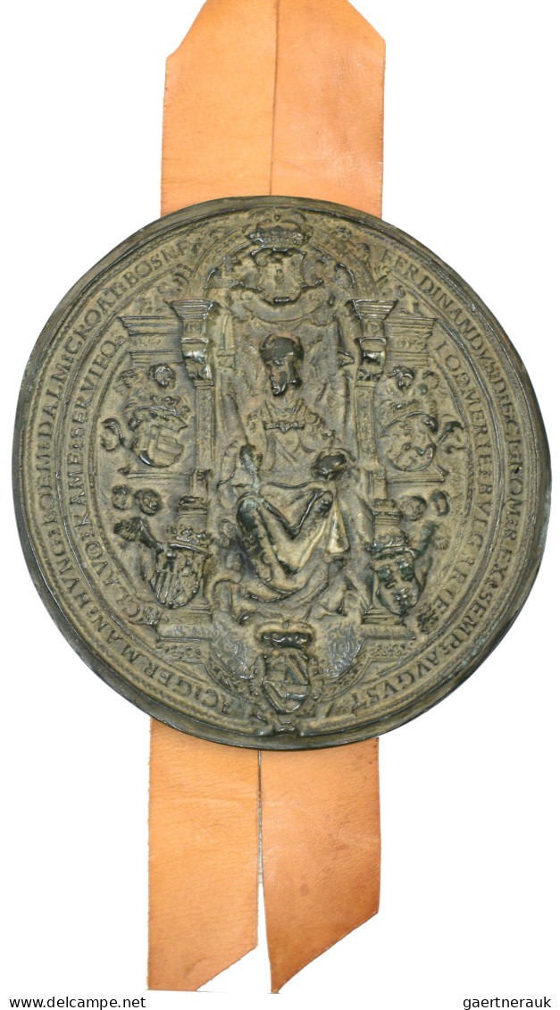 Medaillen Alle Welt: Habsburg, Ferdinand I. 1521-1564. Einseitiges Bronzegussmed - Non Classés