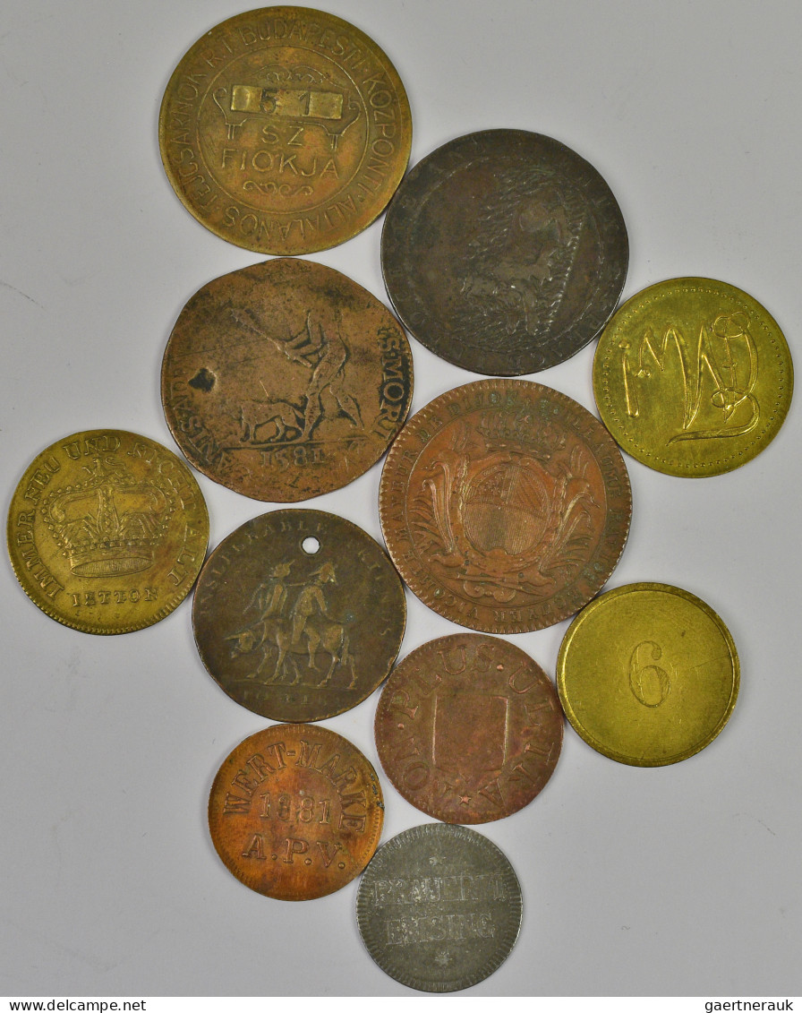 Medaillen Alle Welt: Lot 11 Stück, Marken/Token; U. A. Großbritannien, Token, Ke - Zonder Classificatie