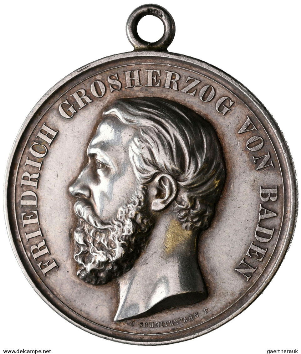 Medaillen Deutschland - Geographisch: Baden, Friedrich I. 1852-1907: Silbermedai - Altri & Non Classificati