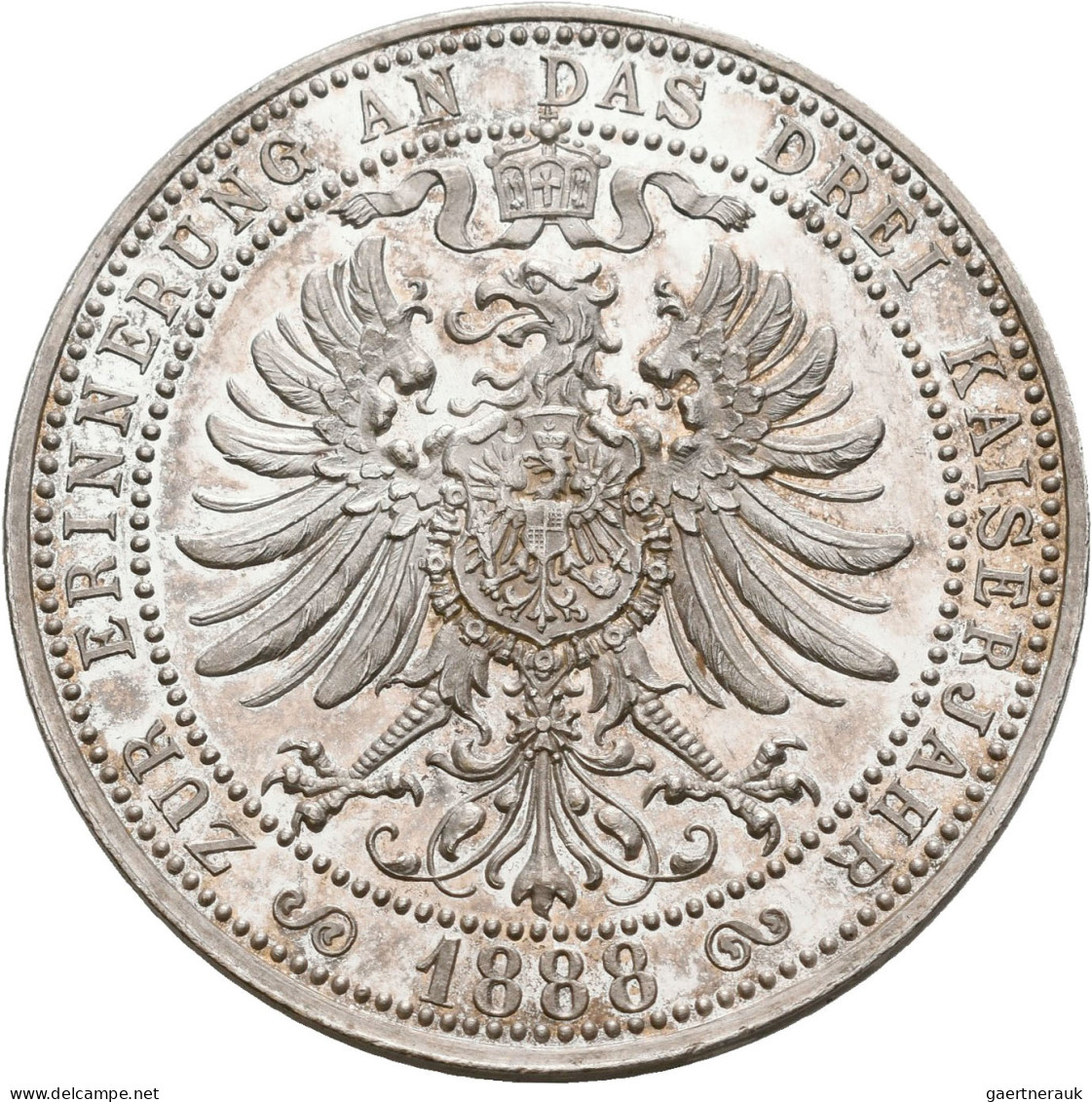 Medaillen Deutschland - Geographisch: Brandenburg-Preußen: Silbermedaille 1888, - Sonstige & Ohne Zuordnung