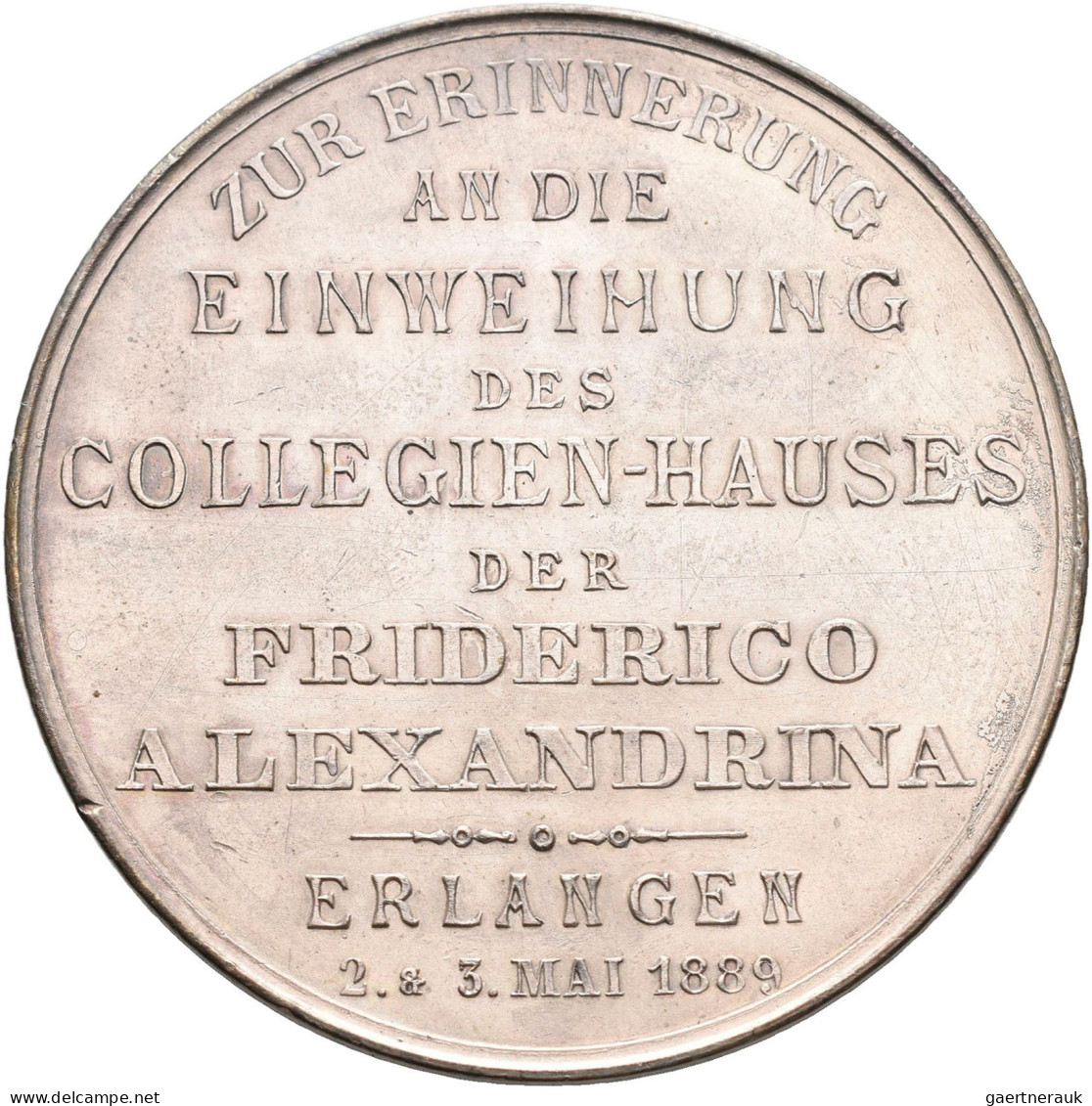 Medaillen Deutschland - Geographisch: Erlangen: Versilberte Bronzemedaille 1889 - Andere & Zonder Classificatie