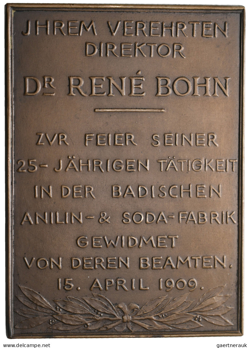 Medaillen Deutschland - Geographisch: Ludwigshafen: Bronzeplakette 1909 Von Hans - Autres & Non Classés