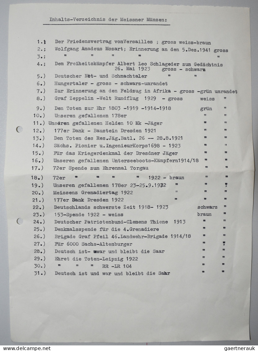 Medaillen Deutschland - Geographisch: Meissen, Porzellanmedaillen 1922/1923: Lot - Andere & Zonder Classificatie