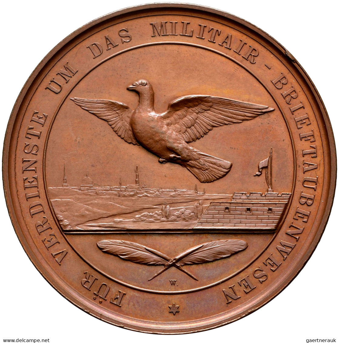 Medaillen Deutschland - Sonstige: Brieftaubenwesen: Lot 5 Medaillen (von Weigand - Sonstige & Ohne Zuordnung