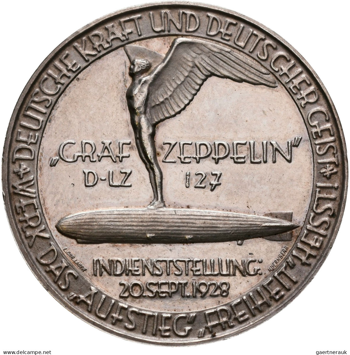 Medaillen Deutschland - Sonstige: Luft- Und Raumfahrt: Silbermedaille 1928 Von O - Autres & Non Classés