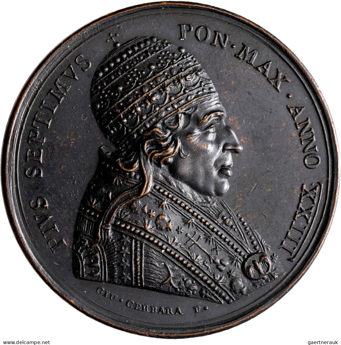 Medaillen - Religion: Italien-Kirchenstaat, Pius VII. 1800-1823: Bronzemedaille - Non Classificati