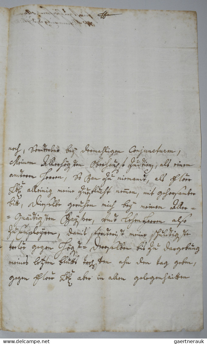 Varia, Sonstiges: Autograph: Hohenzollern-Sigmaringen, Joseph Franz Ernst 1715-1 - Sonstige & Ohne Zuordnung