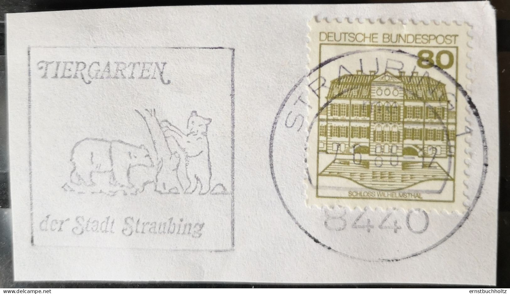 Briefstück Bundespost 1988 Werbestempel Tiergarten Stadt Straubing - Gebraucht
