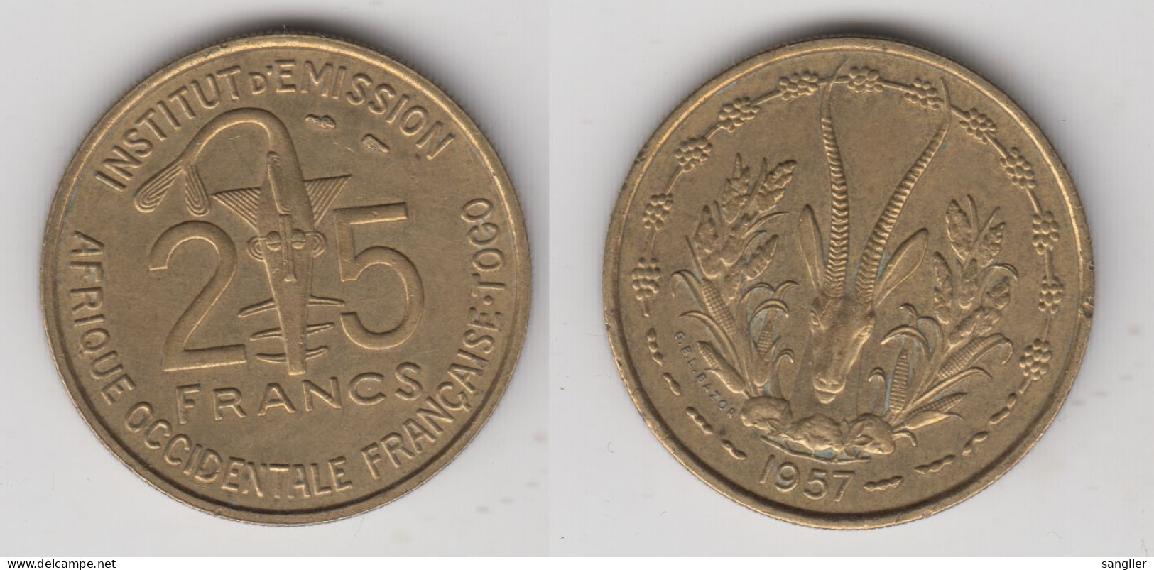 AFRIQUE OCCIDENTALE FRANCAISE TOGO - 25 FRANCS 1957 - Afrique Occidentale Française