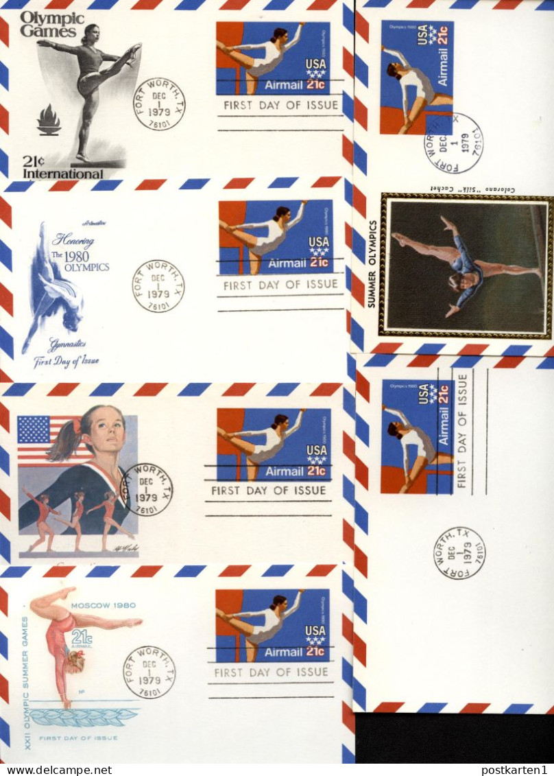 UXC18 6 Air Mail Postal Cards FDC 1979 - 1961-80