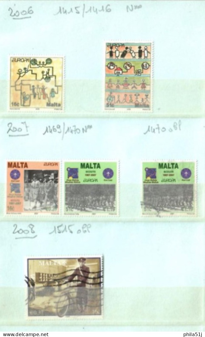 EUROPA  MALTE---ANNEE 2001 A 2011---NEUF** & OBL---1/3 DE COTE VOIR DESCRIPTION - Sammlungen