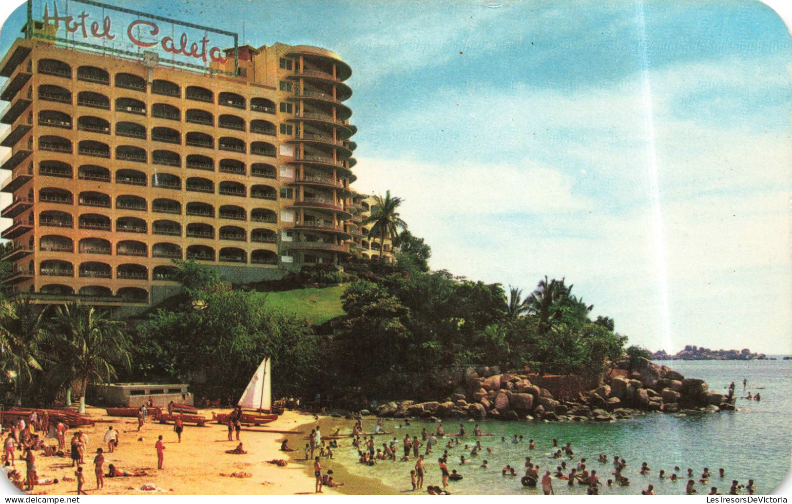 MEXIQUE - Acapulco - Hôtel Et Plage De Caleta - Colorisé - Animé - Carte Postale Ancienne - México