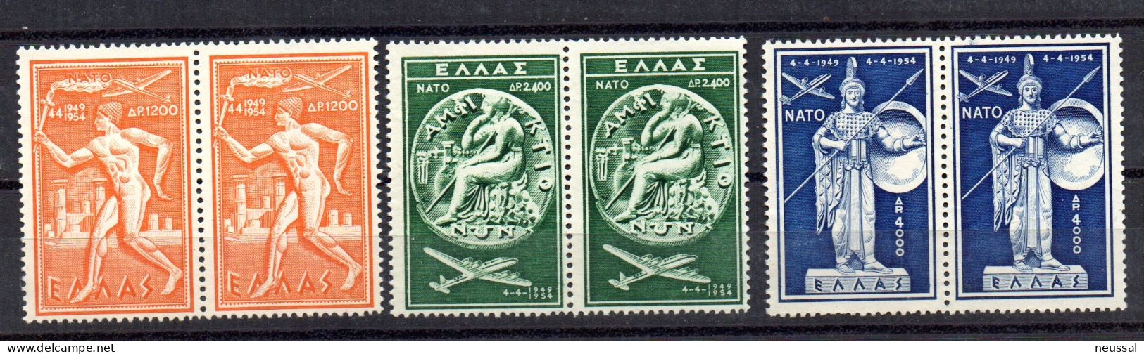 Serie Nº A-66/8 En Pareja Grecia - Unused Stamps