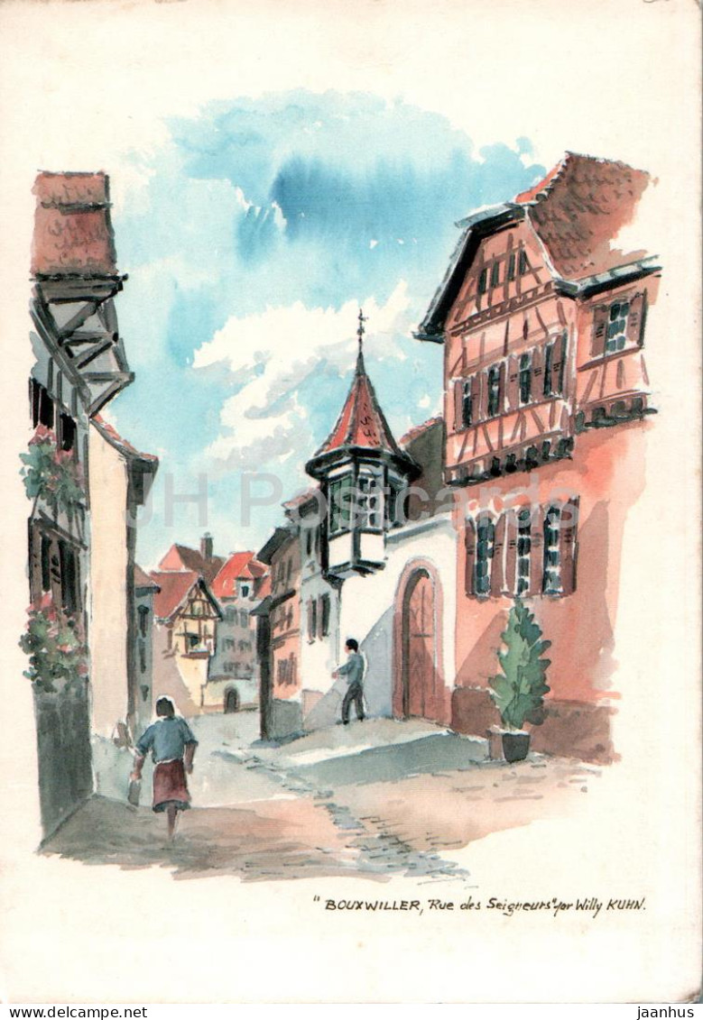 Bouxwiller - Rue Des Seigneurs - Illustration By Willy Kuhn - France - Used - Bouxwiller