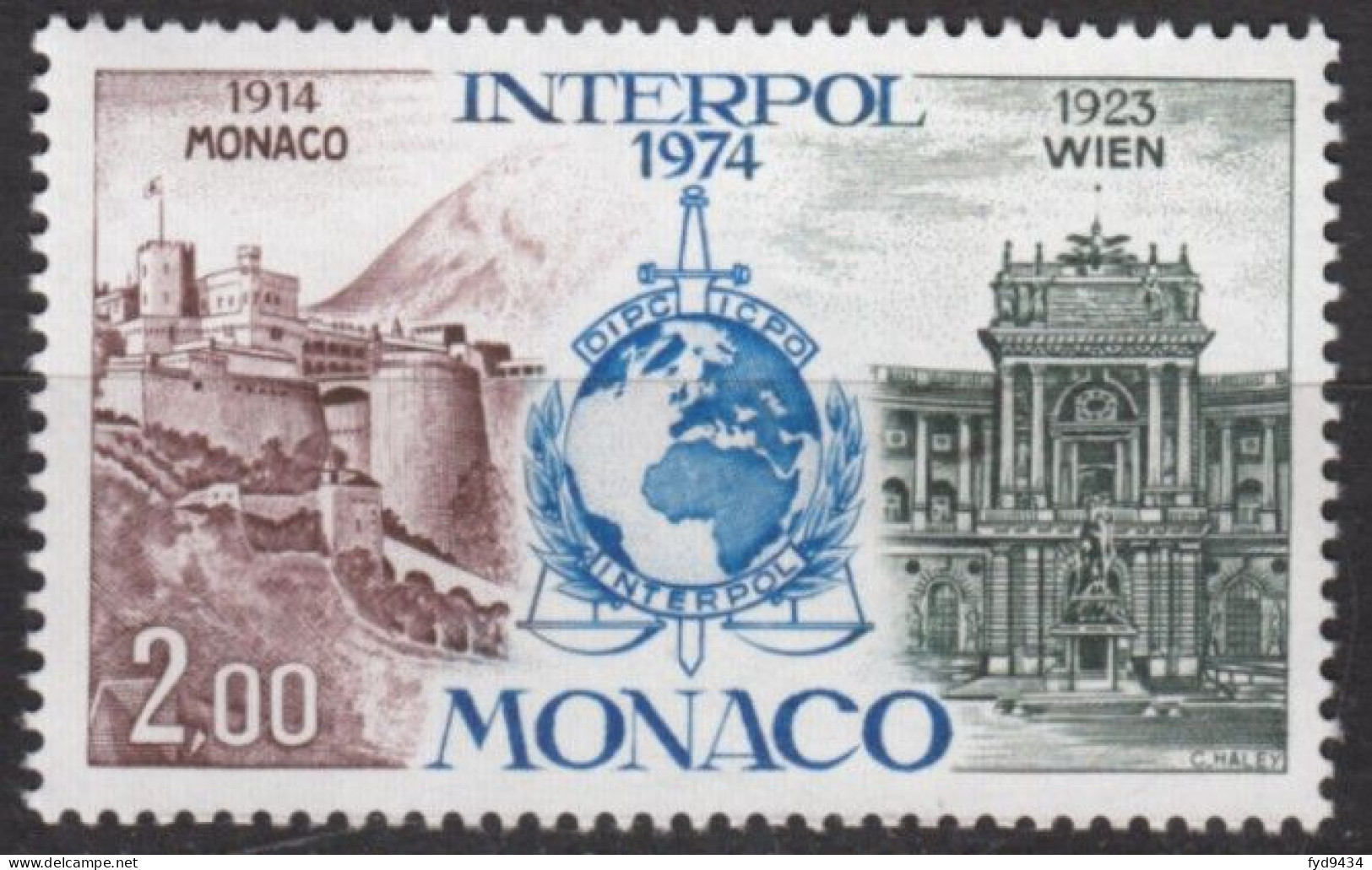 N° 966 De Monaco - X X - ( E 204 ) - Interpol - Police - Gendarmerie