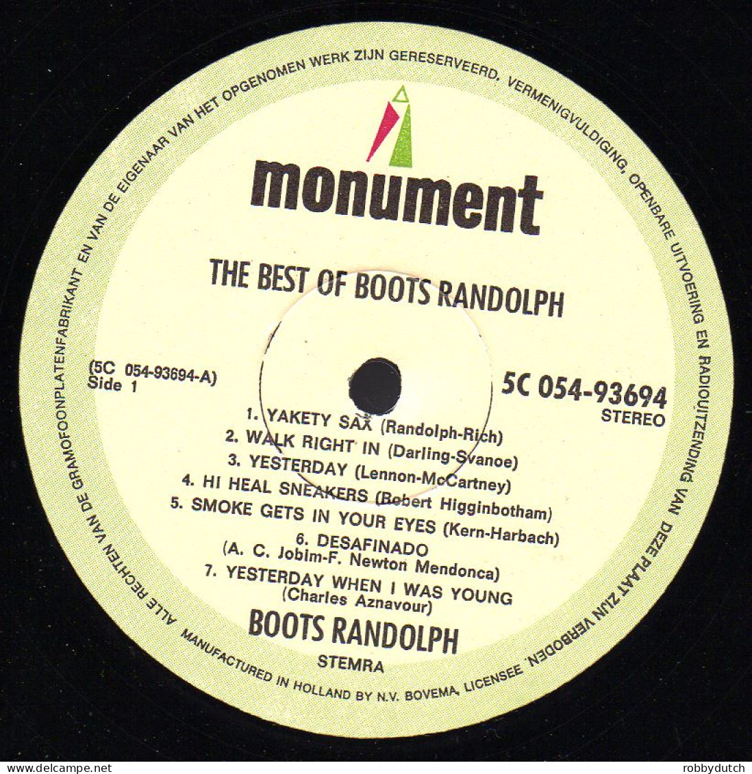 * LP *  THE BEST OF BOOTS RANDOLPH (Holland)  - Jazz