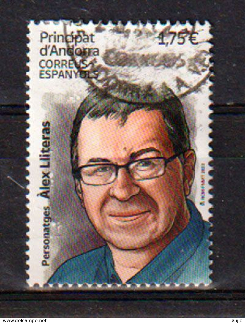 2023: Álex Lliteras Bonet. Ràdio Televisió D’Andorra. (Periodista Andorrano), Sello Cancelado (alto Valor Nominal) - Used Stamps