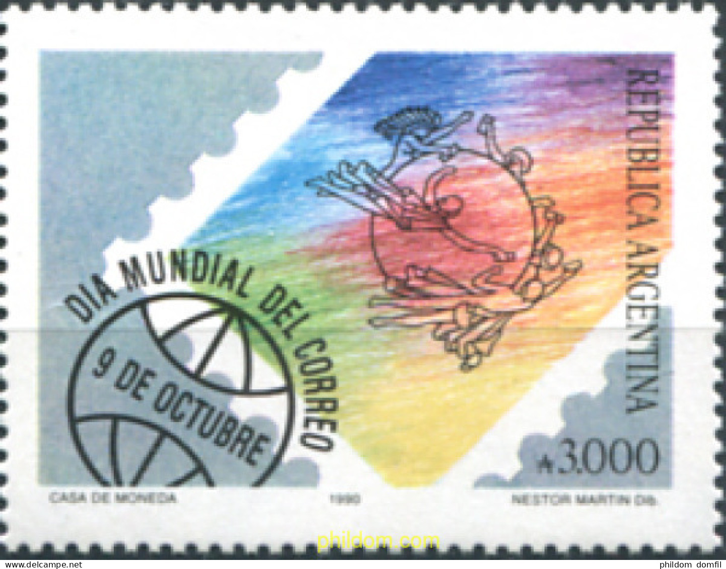 283700 MNH ARGENTINA 1990 DIA MUNDIAL DEL CORREO - Neufs